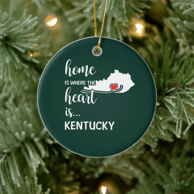 Kentucky Home är där hjärtat finns Julgransprydnad Keramik (Träd)