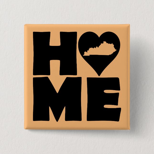 Kentucky Home Heart State Button Badge Pin Knapp (Framsida)