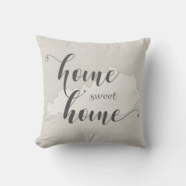Kentucky - Home Sweet Home burlap-look Kudde (Framsida)