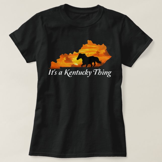Kentucky Horse Farm Sunrise Derby T Shirt (Design framsida)