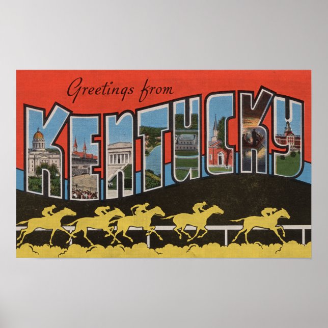 Kentucky (Horse Tävling Scene) - Stor Brev Scene Poster (Framsidan)