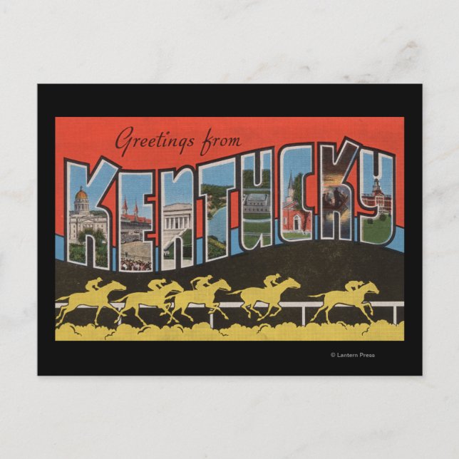 Kentucky (Horse Tävling Scene) - Stor Brev Scene Vykort (Framsida)