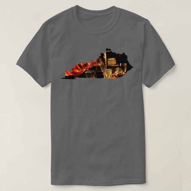 Kentucky I Bourbon Trail Barrel Gift State Karta T Shirt (Design framsida)