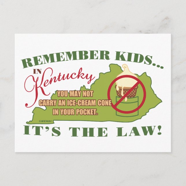 Kentucky Ice Cream Law Vykort (Framsida)