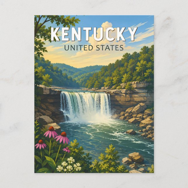 Kentucky Illustration Resa Konst Vintage Vykort (Framsida)