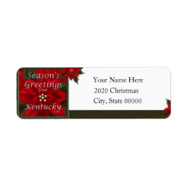 Kentucky jul Poinsettia Return-adressetikett Returadress Etikett