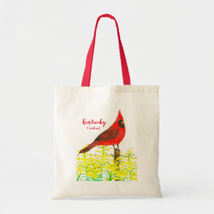 Kentucky Kardinal Bird Goldenrod Flowers Tygkasse