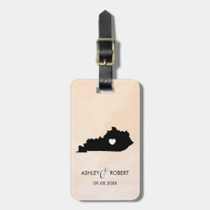 Kentucky Karta Bröllop Luggage Tag, Couple's Namn Bagagebricka