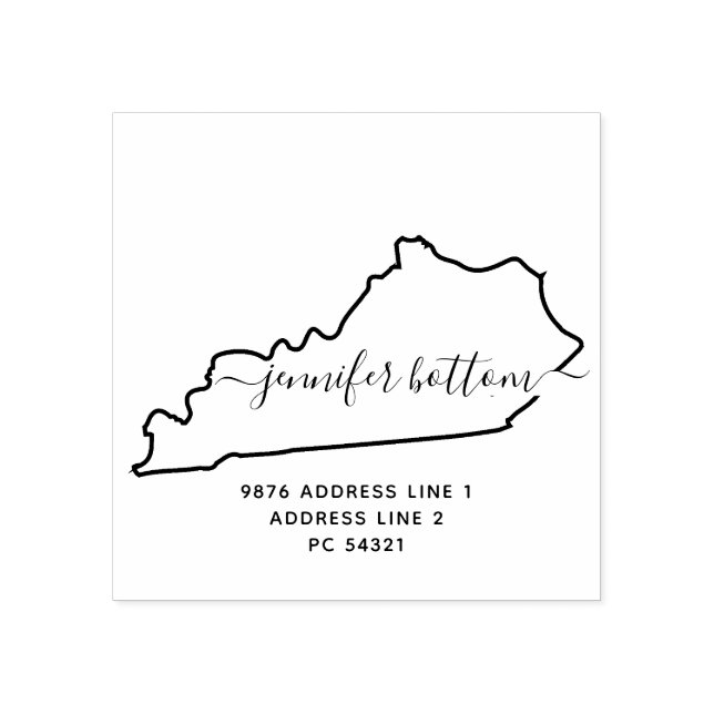 Kentucky karta Familj returadress Stämpel (Tryck)