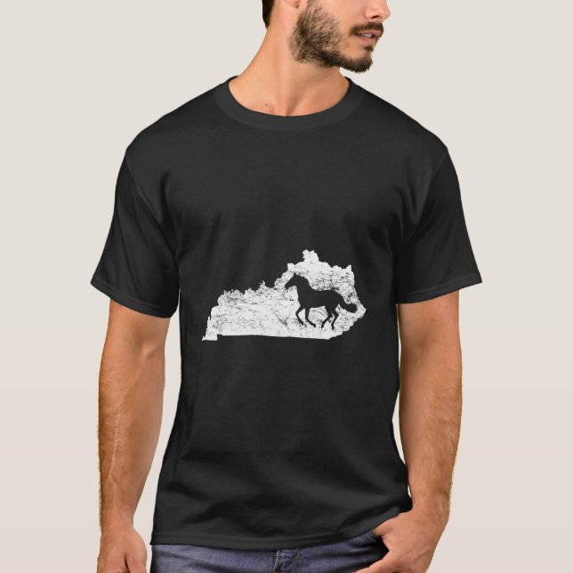 Kentucky Karta Horse Kentucky Thoroughavlade T Shirt (Framsida)