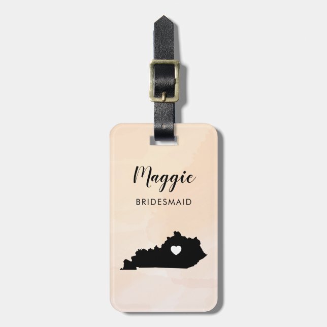 Kentucky Karta Luggage Tag, Bröllopsfest Välkommen Bagagebricka (Vertikal Framsida)