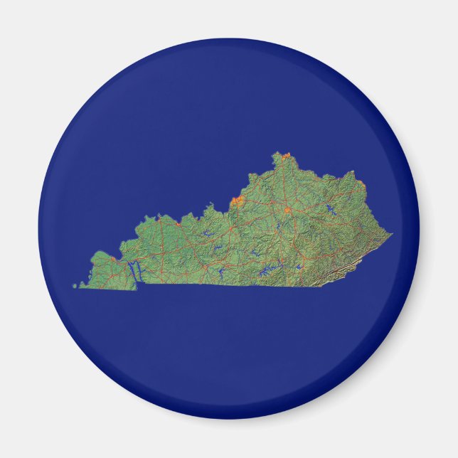 Kentucky Karta Magnet (Framsidan)