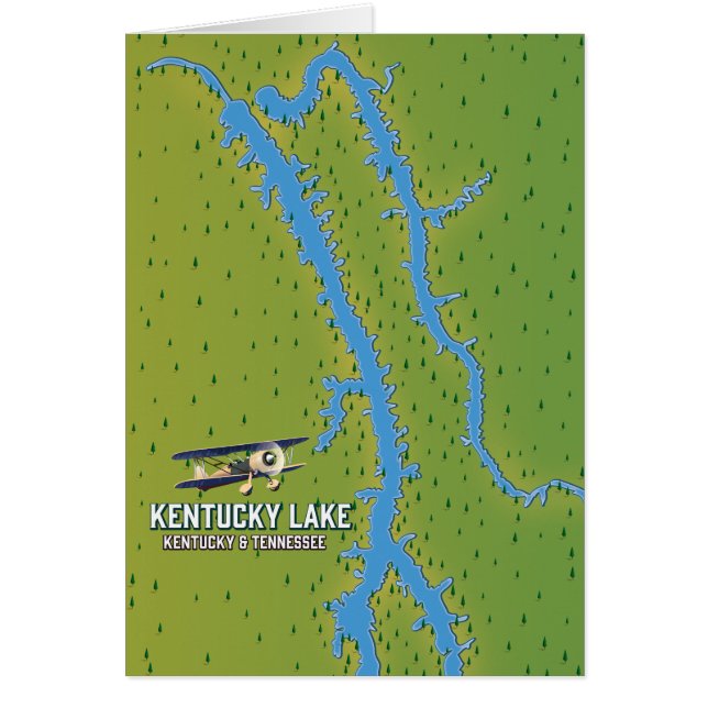 Kentucky Lake USA karta Hälsningskort (Framsidan)
