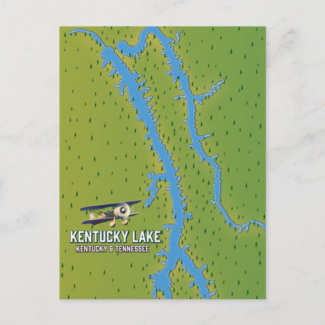 Kentucky Lake USA karta Vykort (Framsida)