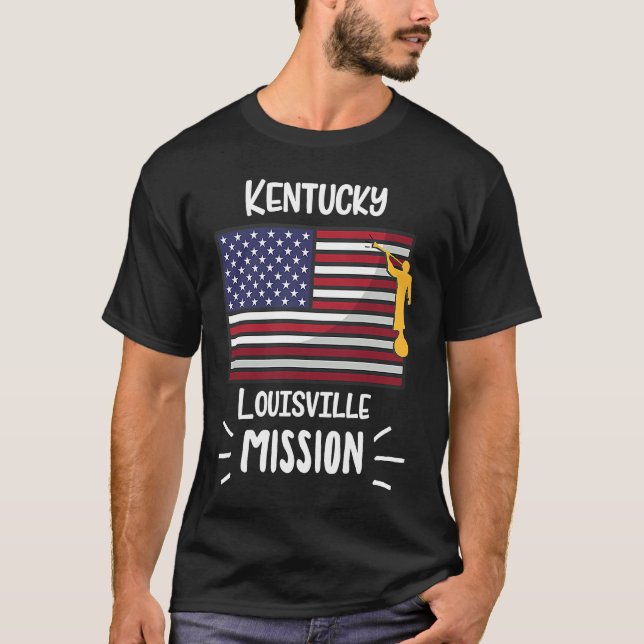 Kentucky Louisville Mormon LDS Uppdrag missionär T Shirt (Framsida)
