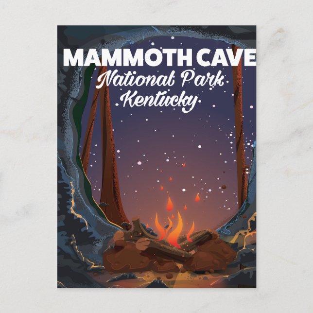 Kentucky Mammoth grotta reseskylt Vykort (Framsida)