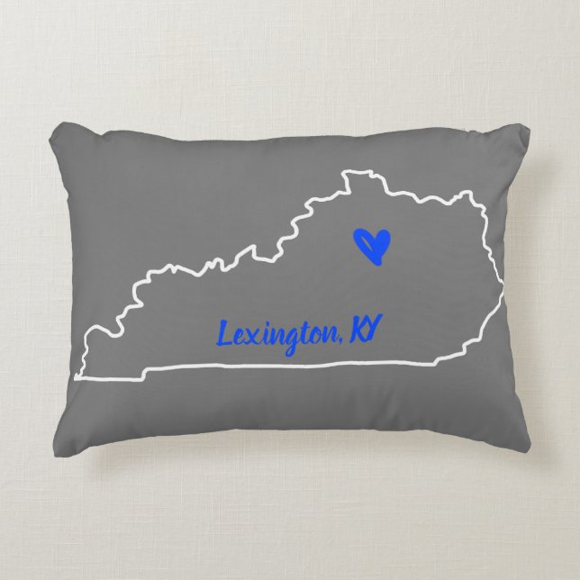 Kentucky med Blue Heart accent Pillow Prydnadskudde (Framsidan)
