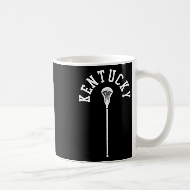Kentucky Minimalist Lodrät Lacrosse Stick Retro Kaffemugg (Höger)