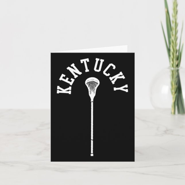 Kentucky Minimalist Lodrät Lacrosse Stick Retro Kort (Framsida)