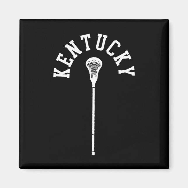 Kentucky Minimalist Lodrät Lacrosse Stick Retro Magnet (Framsidan)