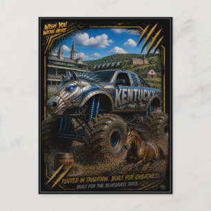 Kentucky Monster Truck Terräng Konst Vykort