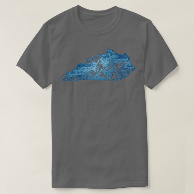 Kentucky Mountain Biking Blues State Disline Bike T Shirt (Design framsida)