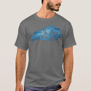 Kentucky Mountain Biking Blues State Disline Bike T Shirt