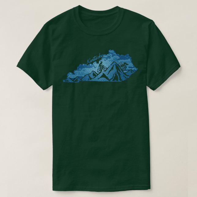 Kentucky Mountain Biking Blues State Disline Bike T Shirt (Design framsida)