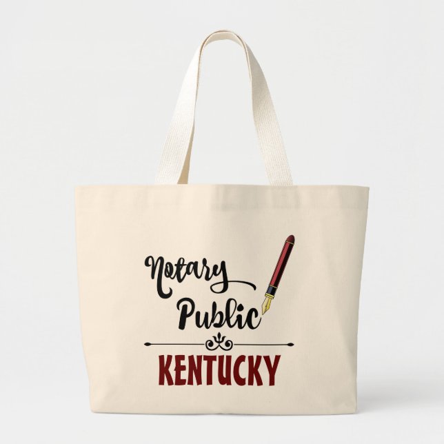 Kentucky Notary Public Bläck Pen Jumbo Tygkasse (Framsidan)