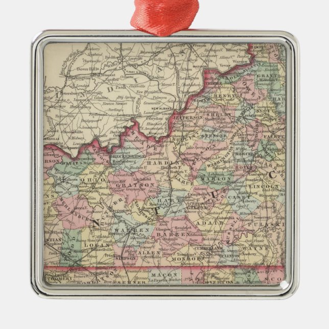 Kentucky och Tennessee 2 Julgransprydnad Metall (Framsidan)