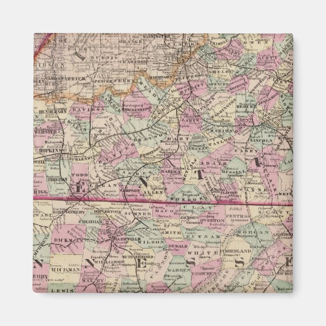 Kentucky och Tennessee 4 Magnet (Framsidan)