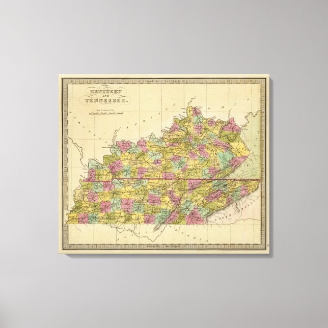 Kentucky och Tennessee Canvastryck (Framsida)