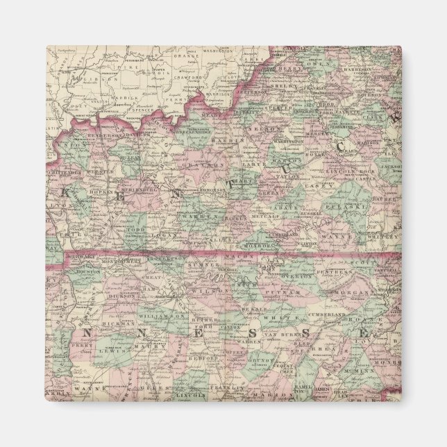 Kentucky och Tennessee Magnet (Framsidan)