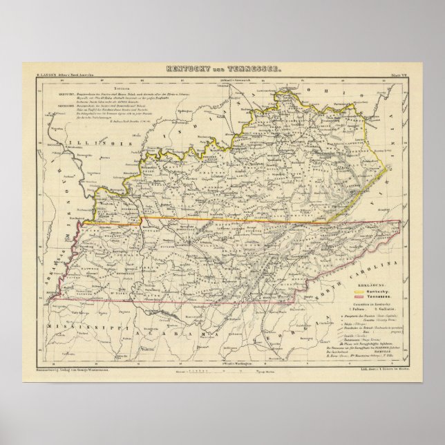 Kentucky och Tennessee Poster (Framsidan)