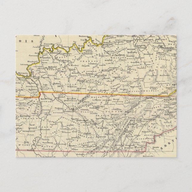 Kentucky och Tennessee Vykort (Framsida)