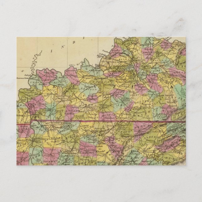 Kentucky och Tennessee Vykort (Framsida)