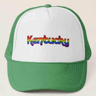 Kentucky Rainbow text Hat Keps