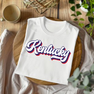 Kentucky Red White och Blue Vintage Script T-Shirt