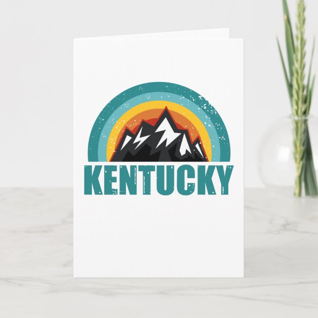 Kentucky Retro Solnedgång Present American States Kort (Framsida)