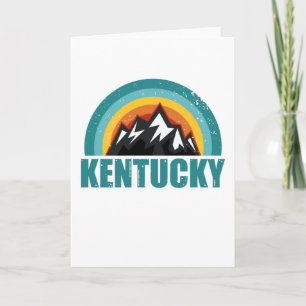 Kentucky Retro Solnedgång Present American States Kort