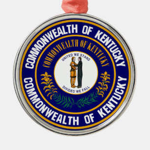 Kentucky Round Emblem Julgransprydnad Metall