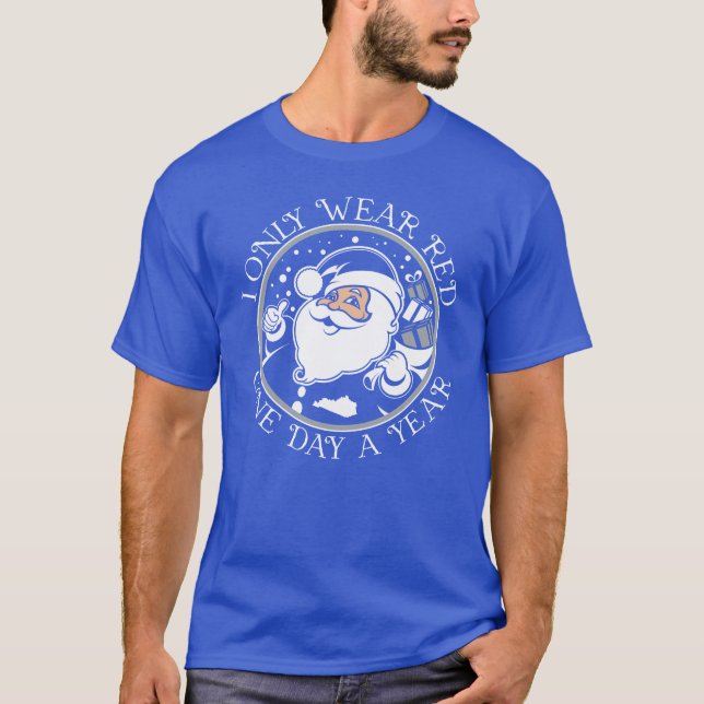 Kentucky Santa Wears Blue T Shirt (Framsida)