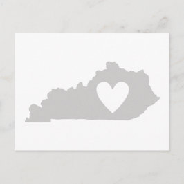 Kentucky Shaped Grått Kentuckian Heart Kärlek Ador Vykort