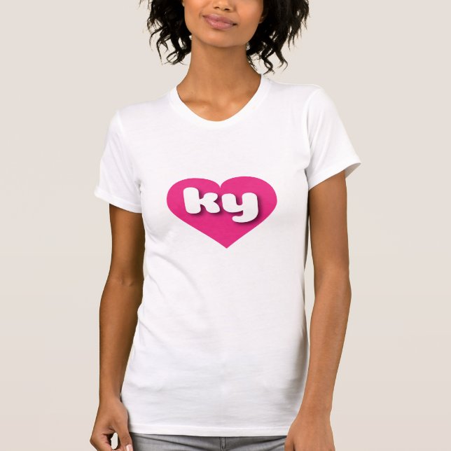 Kentucky shock rosa hjärta - I kärlek ky Tee Shirt (Framsida)