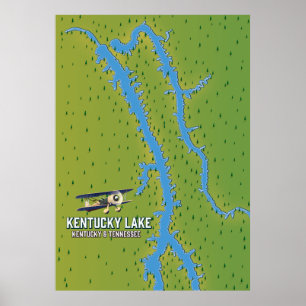Kentucky Sjö USA Karta Poster