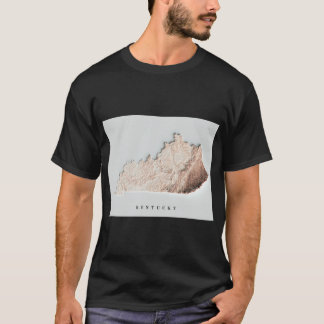 Kentucky skuggad reliefkarta 3D digitalt renderad T Shirt