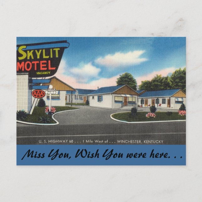 Kentucky, Skylit Motel, Winchester Vykort (Framsida)