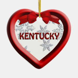 Kentucky Snowflake Heart jul Ornament