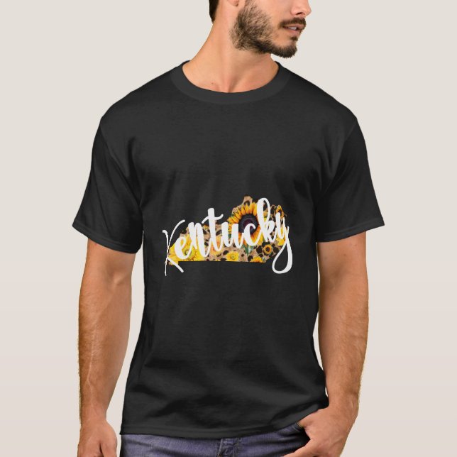 Kentucky Solros Leopard Skriv ut Wildblomstat T Shirt (Framsida)