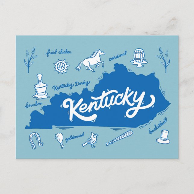 Kentucky Souvenir Icons Vykort (Framsida)
